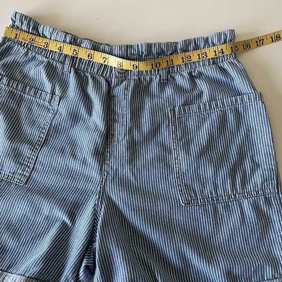 There Abouts Shorts Youth 18.5 P Plus Light Blue Pull On Shorts Striped Pockets - Picture 6 of 13